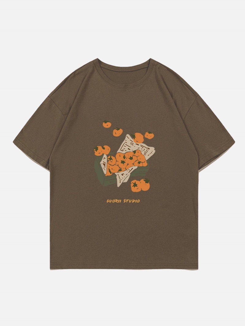 Abricot  T Shirts Aelfric Eden Tomatoes Print Tee - LWQ-7315918